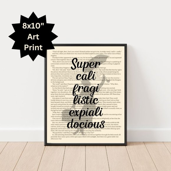 Other - Mary Poppins Art Print, Book Decor